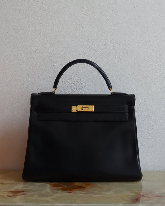 Pre-Loved Hermès Kelly 32 Black Box