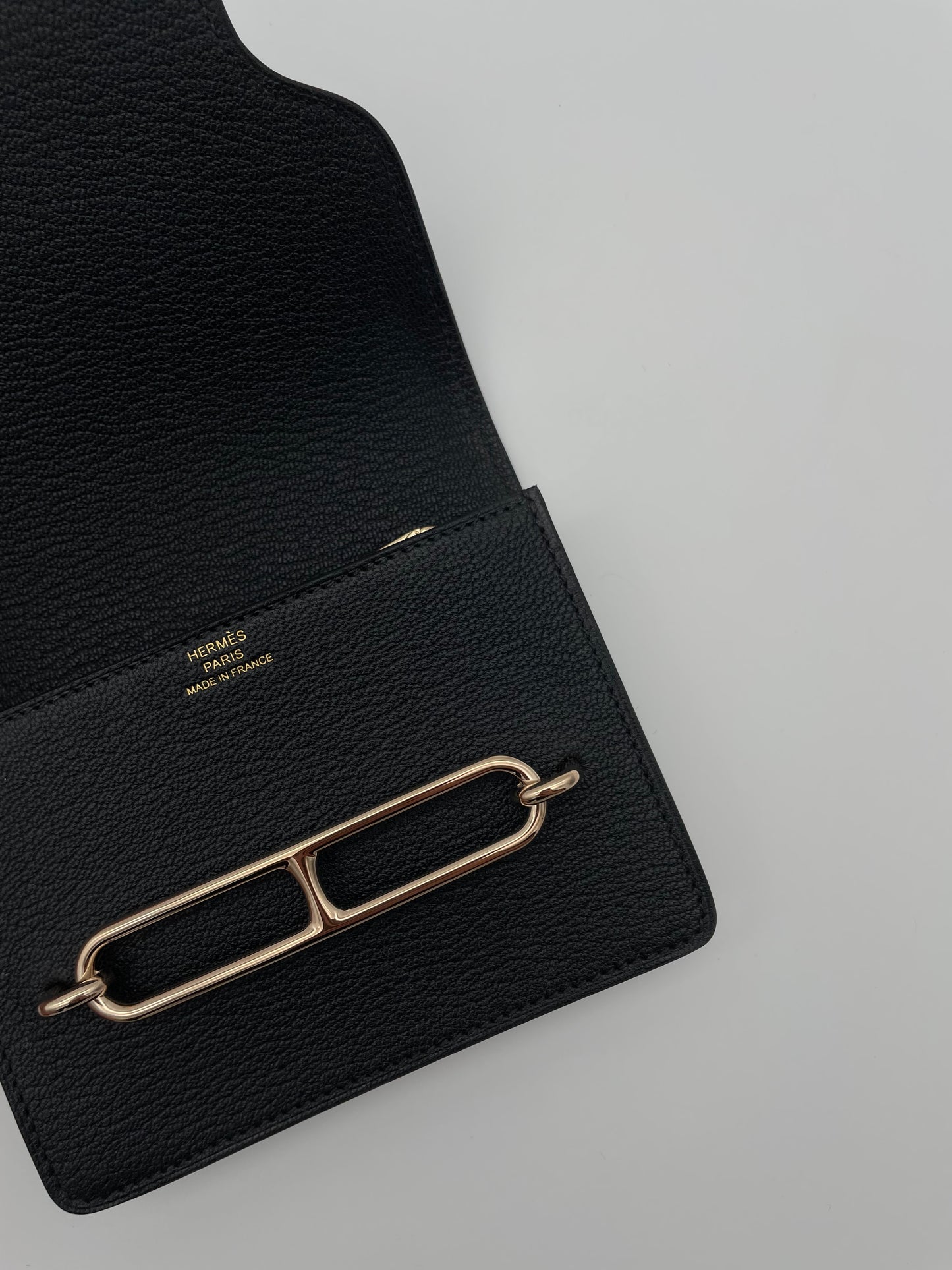 Pre-Loved 2023 Hermès Black Roulis Slim Wallet