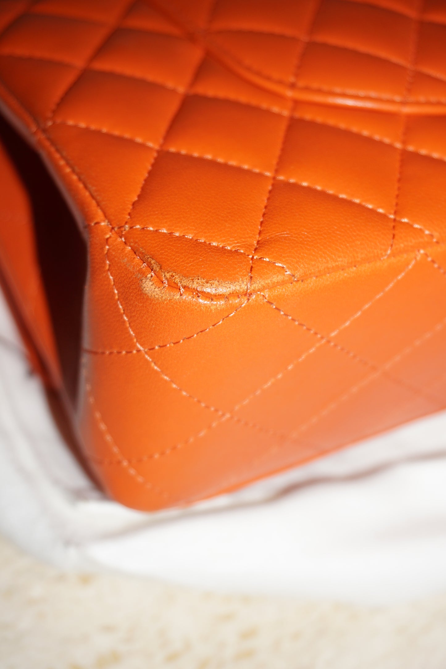 Pre-Loved Chanel Orange Medium Classic Flap