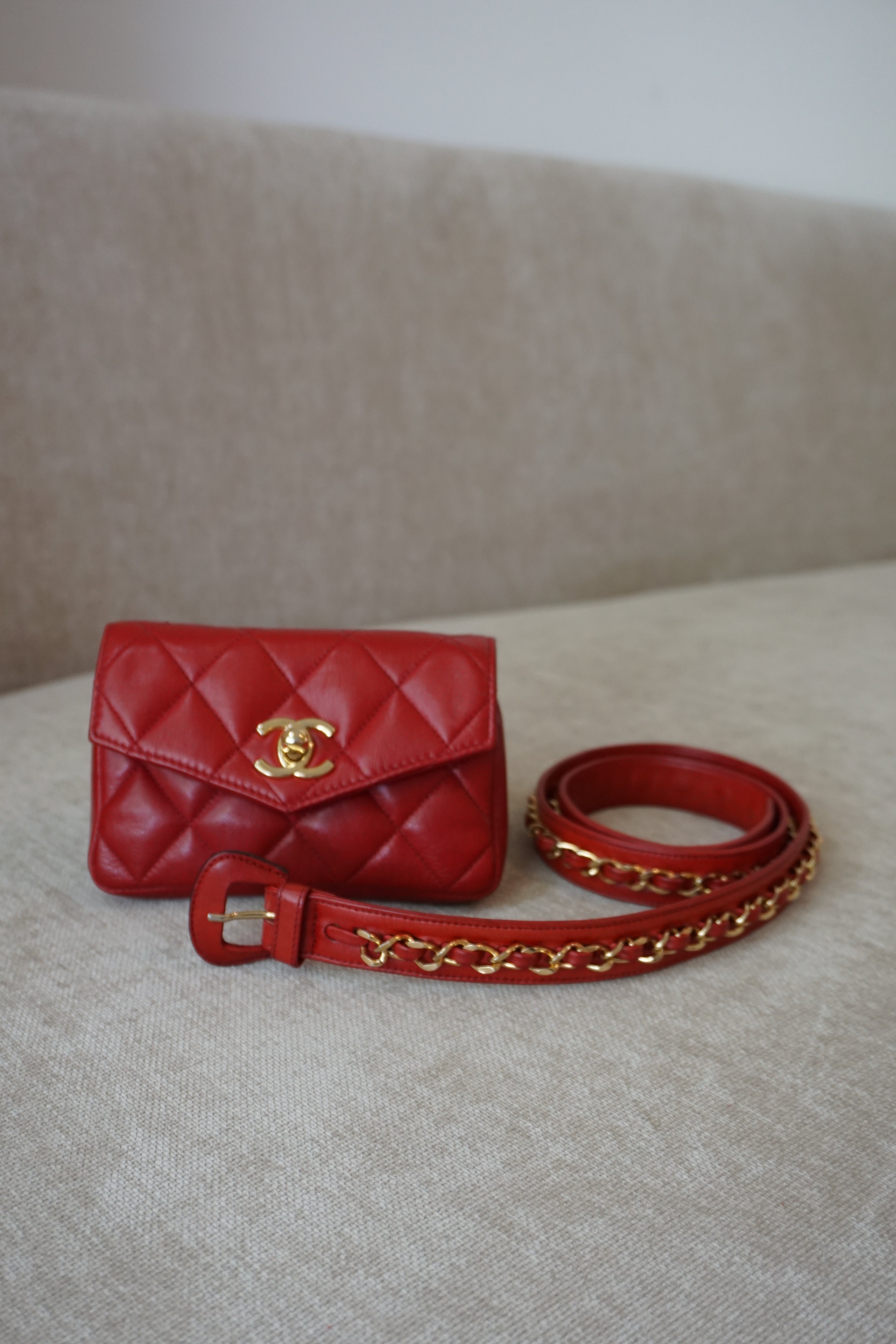 Pre Loved Chanel Red Belt Bag The Bag Lady