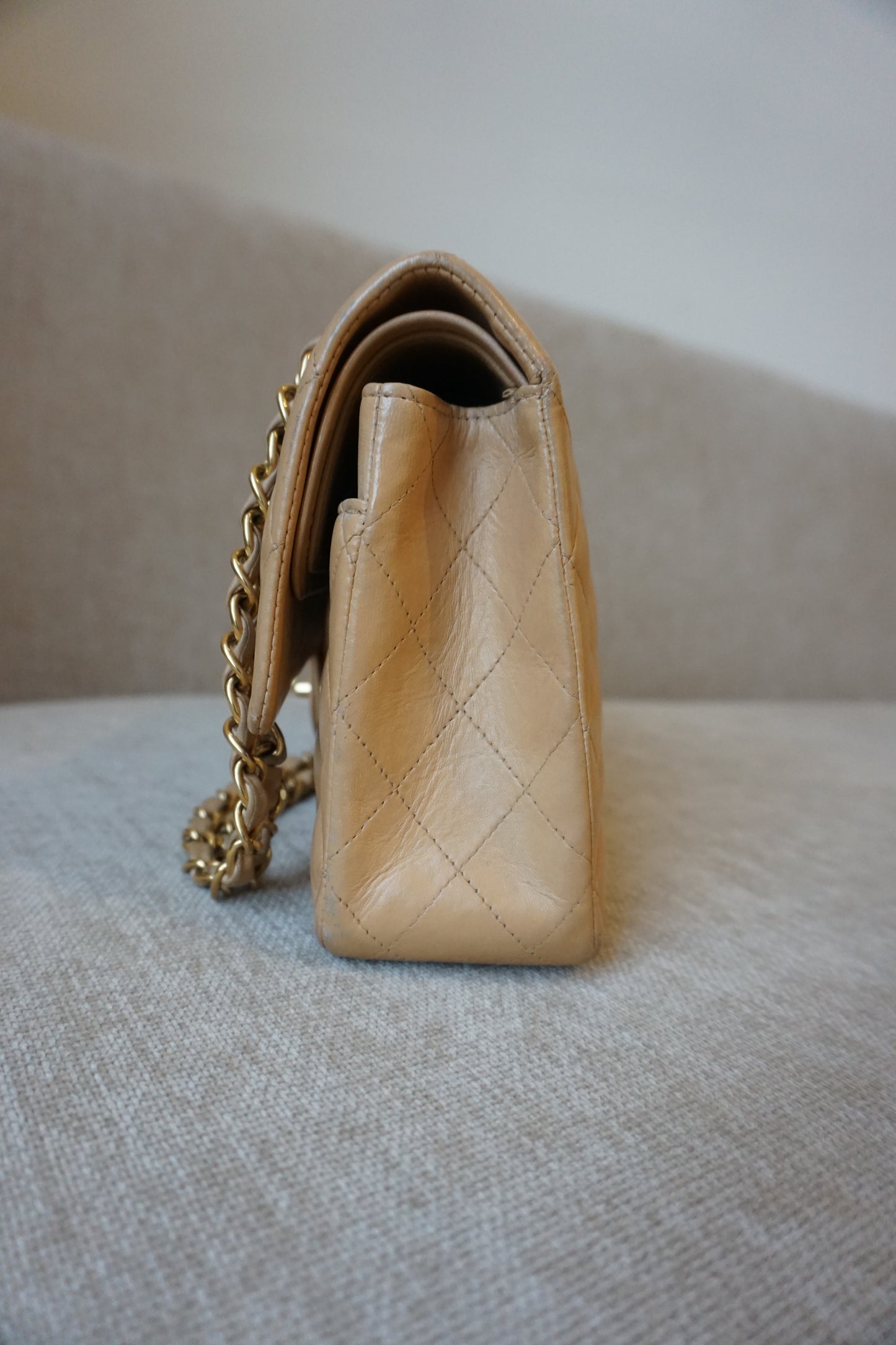 Pre-Loved Chanel Beige Medium Classic Flap