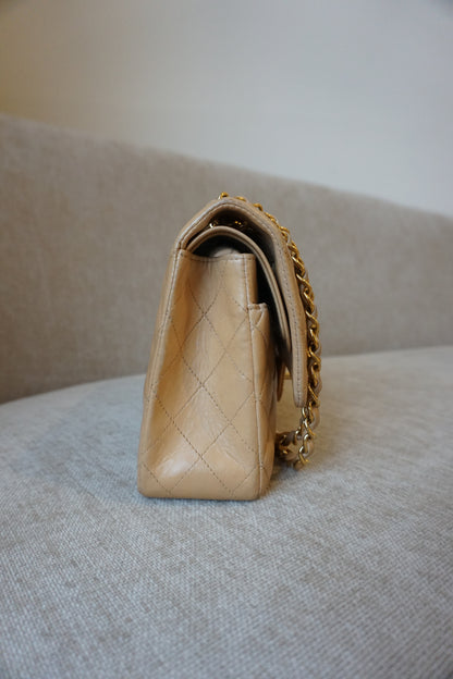 Pre-Loved Chanel Beige Medium Classic Flap