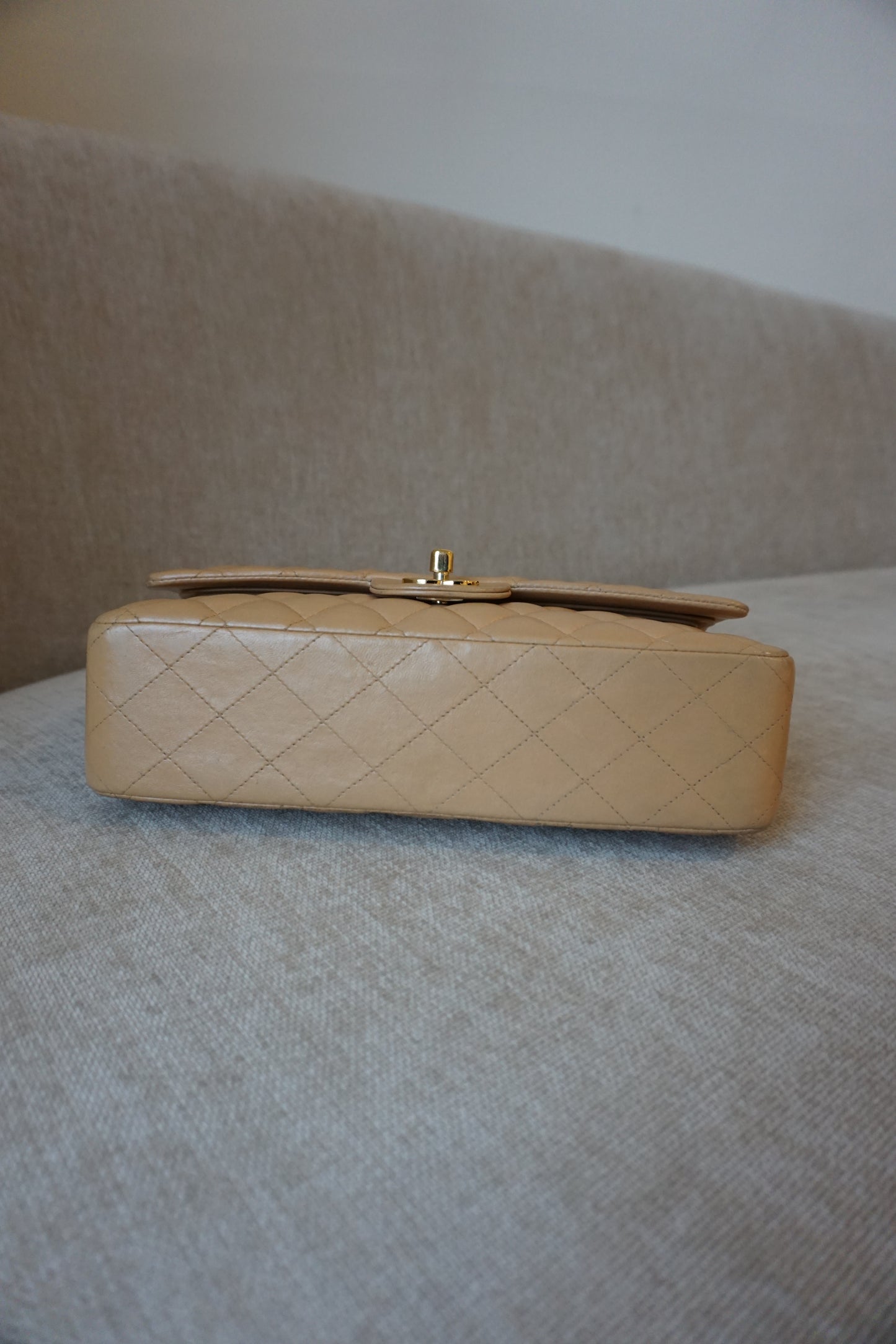 Pre-Loved Chanel Beige Medium Classic Flap