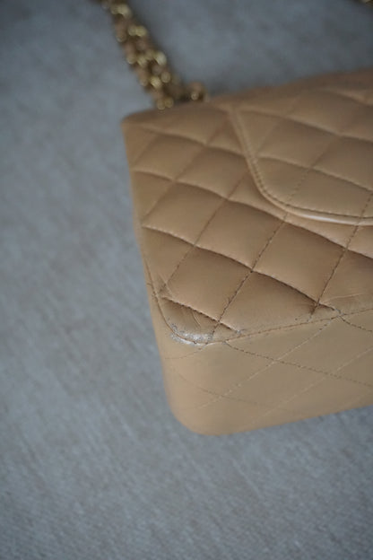 Pre-Loved Chanel Beige Medium Classic Flap