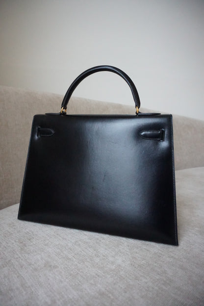 Pre-Loved Hermès Kelly 32 Black Box