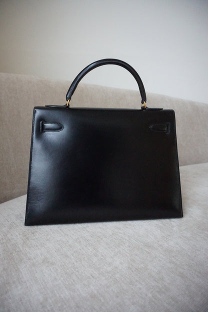 Pre-Loved Hermès Kelly 32 Black Box