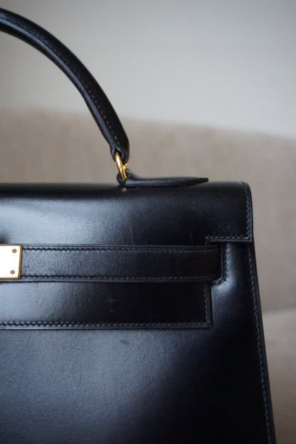 Pre-Loved Hermès Kelly 32 Black Box