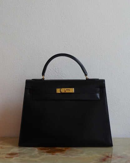 Pre-Loved Hermès Kelly 32 Black Box