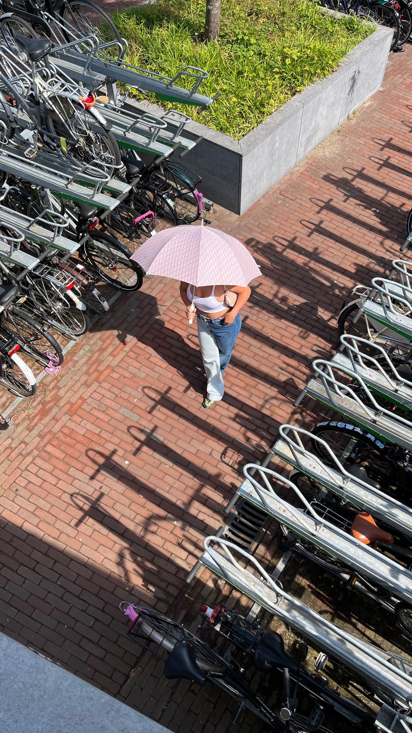 Pre-Loved Dior Pink Monogram Saddle w/Umbrella