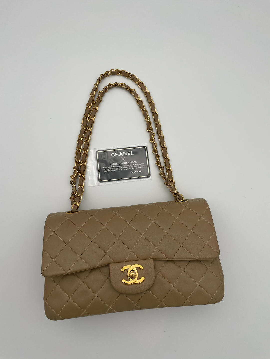 Chanel Beige Quilted Lambskin Medium Classic Double Flap Gold Hardware,  2019 Available For Immediate Sale At Sotheby's